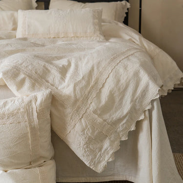 French Vintage Cotton And Linen Duvet Cover Bedding Set